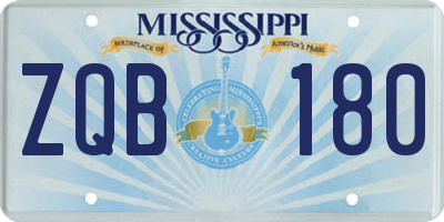 MS license plate ZQB180
