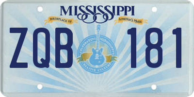 MS license plate ZQB181
