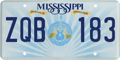 MS license plate ZQB183