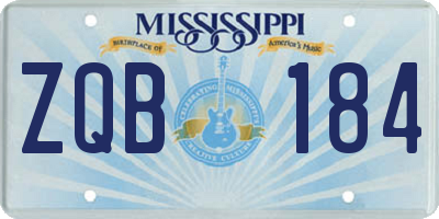 MS license plate ZQB184