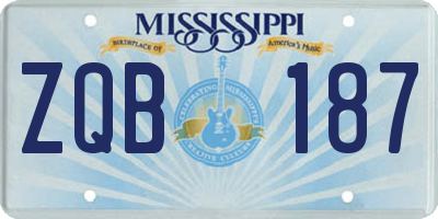 MS license plate ZQB187