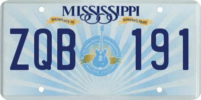 MS license plate ZQB191