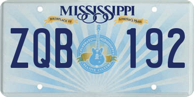 MS license plate ZQB192