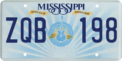 MS license plate ZQB198