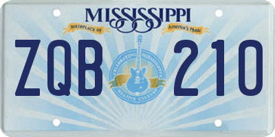 MS license plate ZQB210