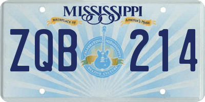 MS license plate ZQB214