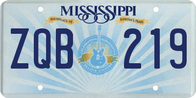 MS license plate ZQB219