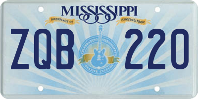 MS license plate ZQB220