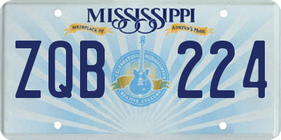 MS license plate ZQB224