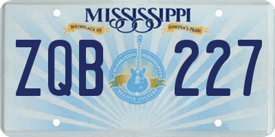 MS license plate ZQB227