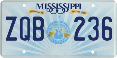 MS license plate ZQB236