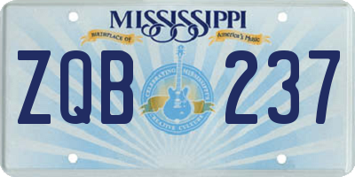 MS license plate ZQB237
