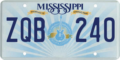 MS license plate ZQB240
