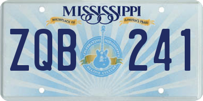 MS license plate ZQB241