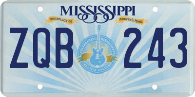 MS license plate ZQB243