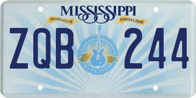 MS license plate ZQB244