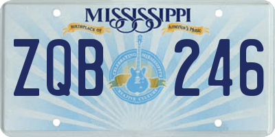 MS license plate ZQB246