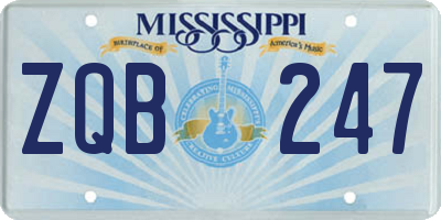 MS license plate ZQB247