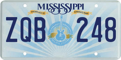 MS license plate ZQB248