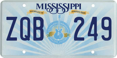 MS license plate ZQB249