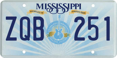 MS license plate ZQB251