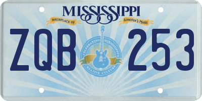 MS license plate ZQB253