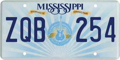 MS license plate ZQB254