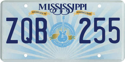 MS license plate ZQB255