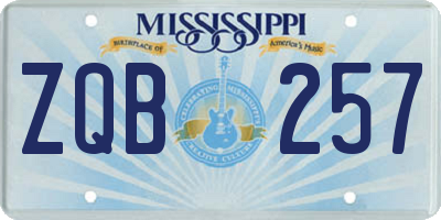 MS license plate ZQB257