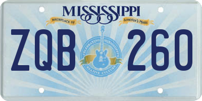 MS license plate ZQB260