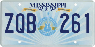 MS license plate ZQB261
