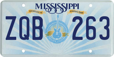 MS license plate ZQB263