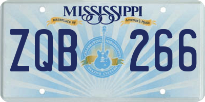 MS license plate ZQB266