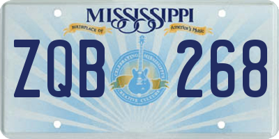 MS license plate ZQB268
