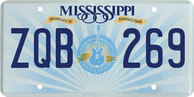 MS license plate ZQB269
