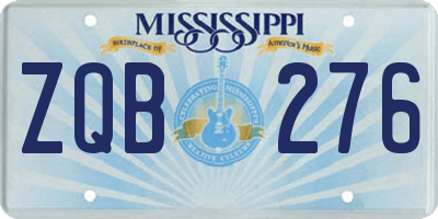 MS license plate ZQB276
