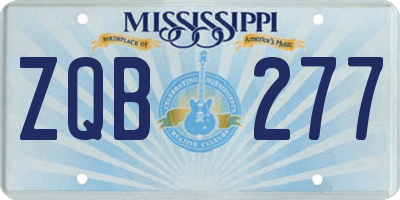 MS license plate ZQB277