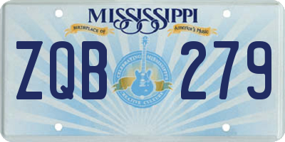 MS license plate ZQB279