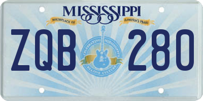 MS license plate ZQB280
