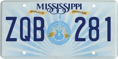 MS license plate ZQB281