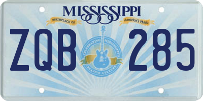 MS license plate ZQB285