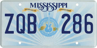 MS license plate ZQB286
