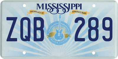 MS license plate ZQB289