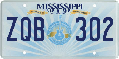 MS license plate ZQB302