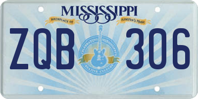 MS license plate ZQB306