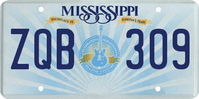 MS license plate ZQB309