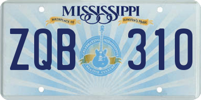 MS license plate ZQB310