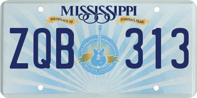 MS license plate ZQB313