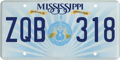 MS license plate ZQB318