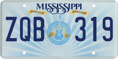MS license plate ZQB319